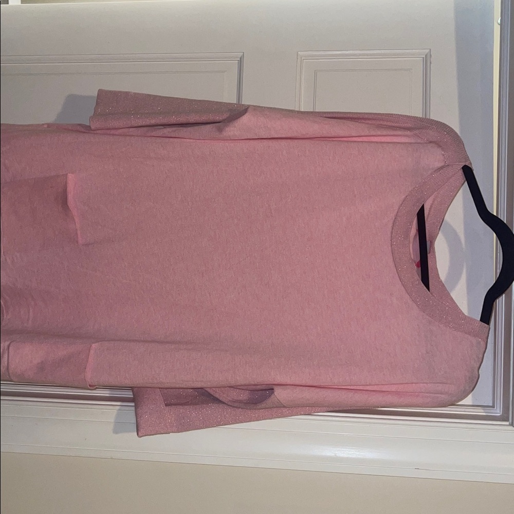 Lilly Pulitzer Guinness Rose Pink Metallic Knit Sweater